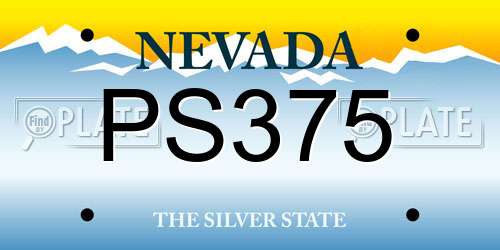PS375 Nevada License Plate