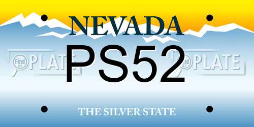 PS52 Nevada License Plate