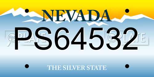 PS64532 Nevada License Plate