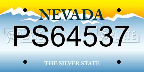 PS64537 Nevada License Plate