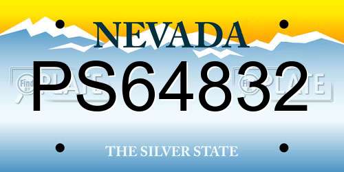 PS64832 Nevada License Plate