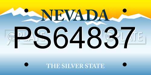 PS64837 Nevada License Plate