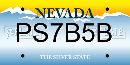 PS7B5B Nevada License Plate