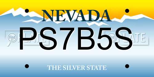 PS7B5S Nevada License Plate