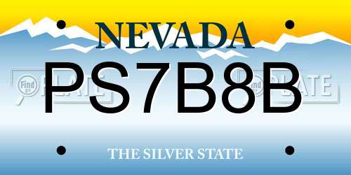 PS7B8B Nevada License Plate