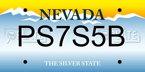 PS7S5B Nevada License Plate