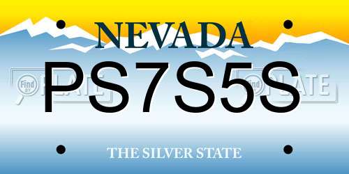 PS7S5S Nevada License Plate