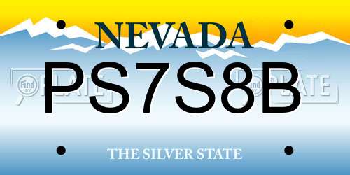 PS7S8B Nevada License Plate