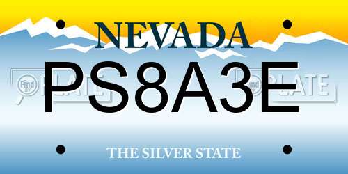 PS8A3E Nevada License Plate