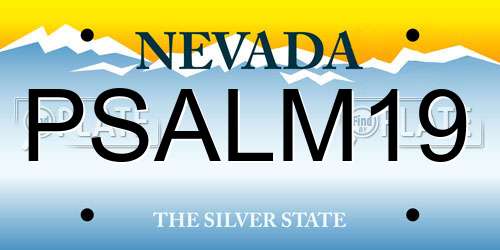 PSALM19 Nevada License Plate
