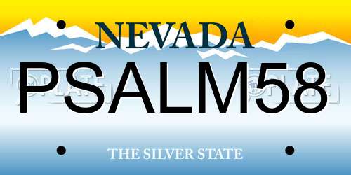 PSALM58 Nevada License Plate