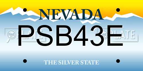 PSB43E Nevada License Plate