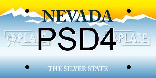 PSD4 Nevada License Plate