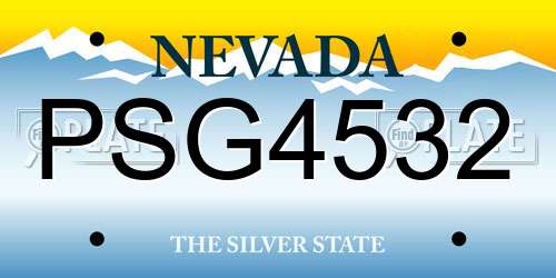 PSG4532 Nevada License Plate