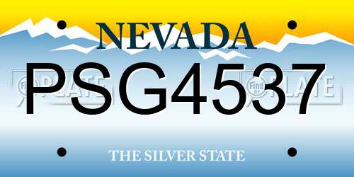 PSG4537 Nevada License Plate