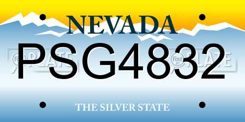 PSG4832 Nevada License Plate