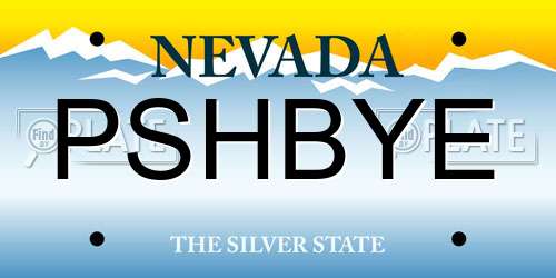 PSHBYE Nevada License Plate