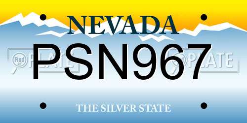 PSN967 Nevada License Plate