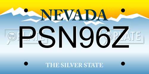 PSN96Z Nevada License Plate