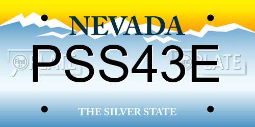 PSS43E Nevada License Plate