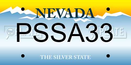 PSSA33 Nevada License Plate
