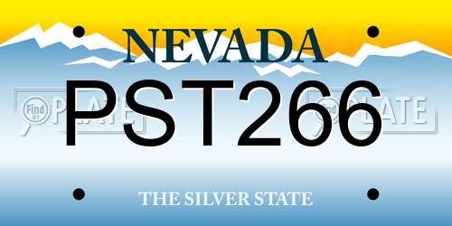 PST266 Nevada License Plate