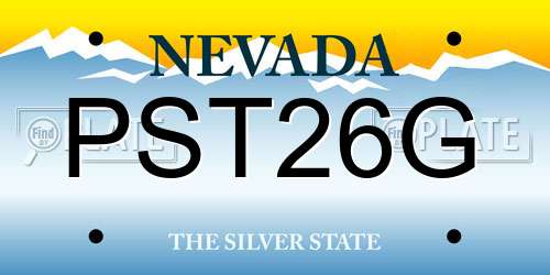 PST26G Nevada License Plate
