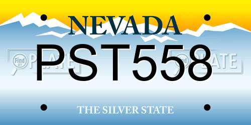 PST558 Nevada License Plate