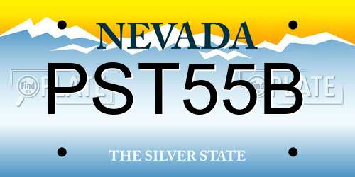 PST55B Nevada License Plate