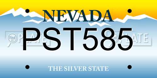 PST585 Nevada License Plate