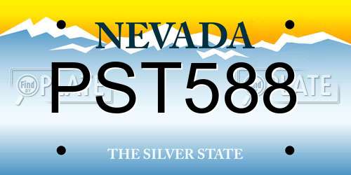 PST588 Nevada License Plate