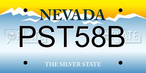 PST58B Nevada License Plate