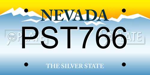 PST766 Nevada License Plate