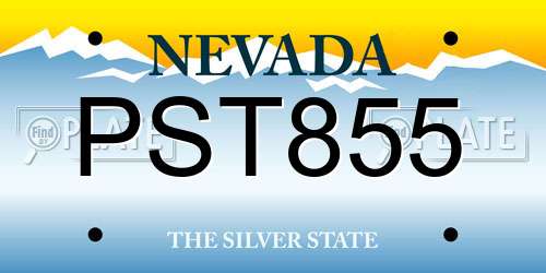 PST855 Nevada License Plate