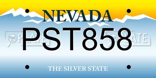 PST858 Nevada License Plate