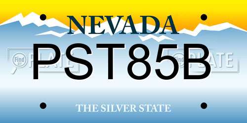 PST85B Nevada License Plate