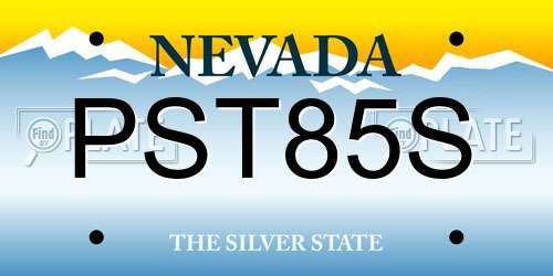 PST85S Nevada License Plate
