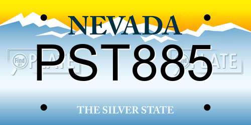 PST885 Nevada License Plate