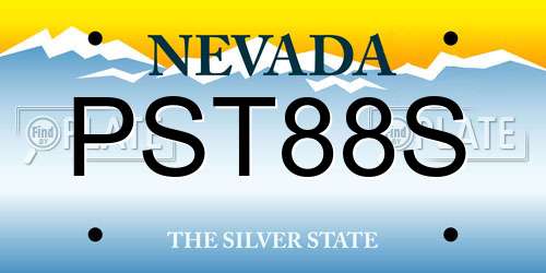 PST88S Nevada License Plate