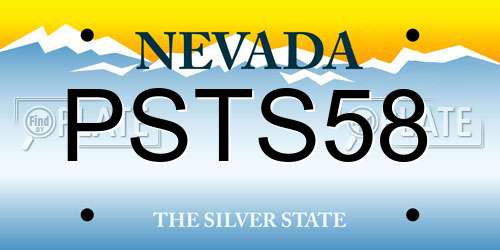 PSTS58 Nevada License Plate
