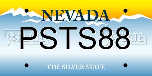 PSTS88 Nevada License Plate