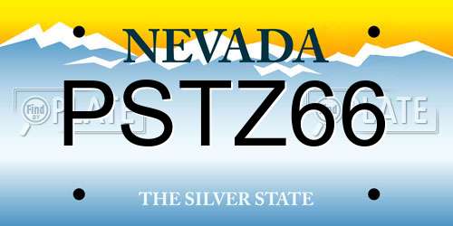 PSTZ66 Nevada License Plate