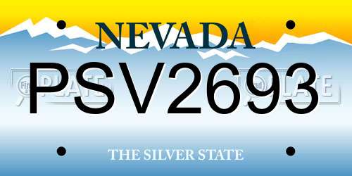 PSV2693 Nevada License Plate
