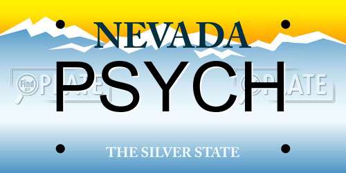 PSYCH Nevada License Plate