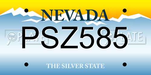 PSZ585 Nevada License Plate