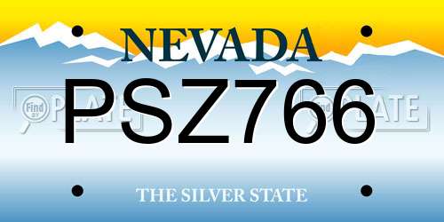 PSZ766 Nevada License Plate
