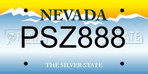 PSZ888 Nevada License Plate