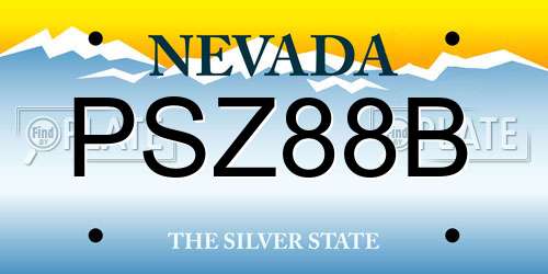 PSZ88B Nevada License Plate