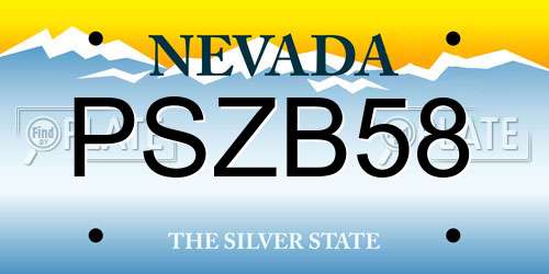PSZB58 Nevada License Plate