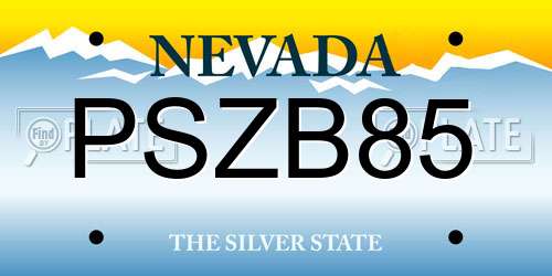 PSZB85 Nevada License Plate